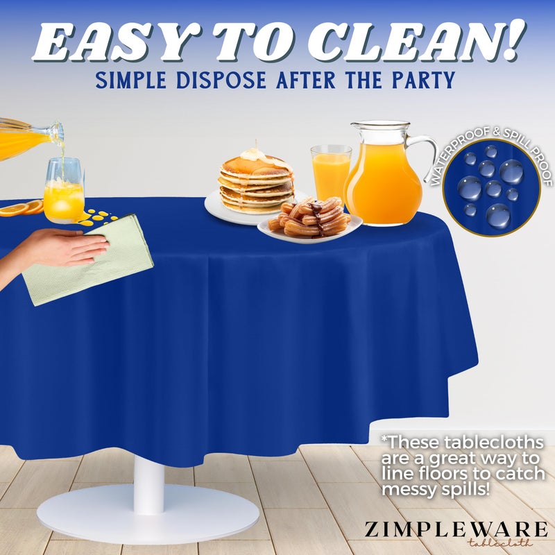 ZIMPLEWARE Premium Blue Plastic Table Cloth Disposable (12 Pack) Round Tablecloth (84in) Party Table Cloths Disposable, Perfect Table Cloth Round Cover for Any Table Up to 6 Feet - Image 5